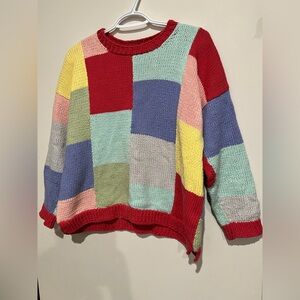 Colourful women’s patchwork sweater